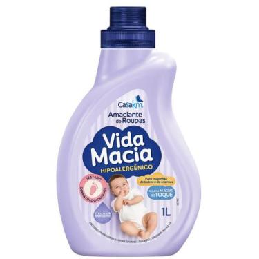 Imagem de Amaciante De Roupas Vida Macia 1 Litro Glicerina E Amêndoas Roupas Beb