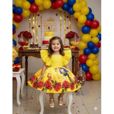 Imagem de Vestido Temático A Bela e a Fera para Crianças - Fabuloso Ateliê, 8, A