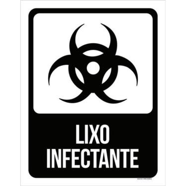 Imagem de Kit 5 Placas Sinalização - Preta Lixo Infectante