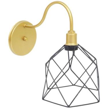 Imagem de Luminária Arandela de Parede Aramada Cálice Preto Industrial Retro Dou