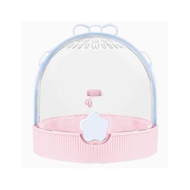 Imagem de Gaiola de pássaro para papagaio portátil pequena respirável para andar ninho de pássaro (rosa)