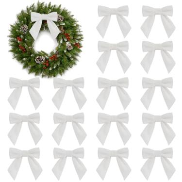 Imagem de 20 peças de enfeites de laço de veludo para árvore de Natal 11,4 cm vintage pequeno laço de fita de veludo laços para artesanato guirlanda guirlanda embrulho de presente chá de bebê festa casamento