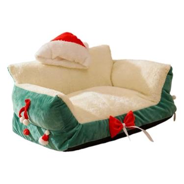 Imagem de Ｂｅｓｇａ Cama para gato de estimação, casinha para gato, acessórios para brincar, canil, descanso confortável, caverna fofa, casa de inverno portátil para, Verde 50x35x25cm