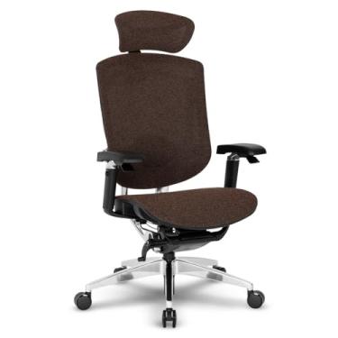 Imagem de Cadeira Escritório Ergonomica DT3 Iryna DF, em Tecido DT3 CashmereGA™,apoio de cabeça 3D,braços 5D(com alavancas para controle de altura e reclino),NR-17. (Wood)