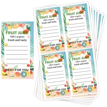 Imagem de Etiquetas de garrafas de suco de plástico, adesivos autoadesivos de 1,6 x 2,4 polegadas para recipientes de suco de frutas de 340 g 227 g 113 g (200 peças)
