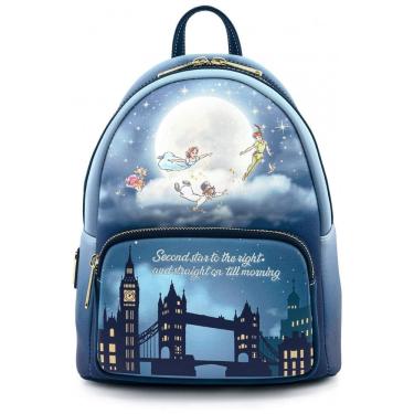 Imagem de Mochila Escolar Infantil Loungefly Disney Peter Pan com Alça Dupla para Crianças a Partir de 10 Anos, Azul