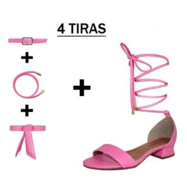 Imagem de Sandália Troca Tira Salto Baixo Grosso 3cm Luiza Sobreira Azaléia-Feminino