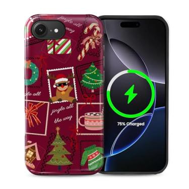 Imagem de Toulas Capa para iPhone 16E, [compatível com MagSafe], capa rígida de camada dupla híbrida resistente a arranhões, estética de colagem de Natal Coquette