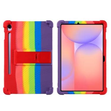 Imagem de QYiiD Capa para Galaxy Tab S10 FE 2025/ S9 FE 5G 2023 27.7 cm SM-X520 X526B X510 X516B, capa protetora de silicone leve para crianças, à prova de choque, arco-íris