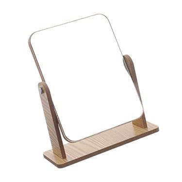 Imagem de Espelho de mesa, espelho giratório para decoração de casa, espelho de maquiagem, espelho de maquiagem para mesa (25,5 x 22 cm)