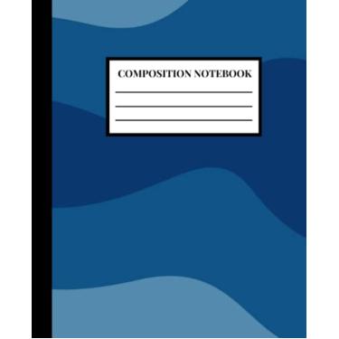 Imagem de Abstract waves composition notebook: modern ocean themed | wind storm aesthetic calming | for College students & K-12, 9.25”x7.25” with 100 Pages | Best gift for meditation