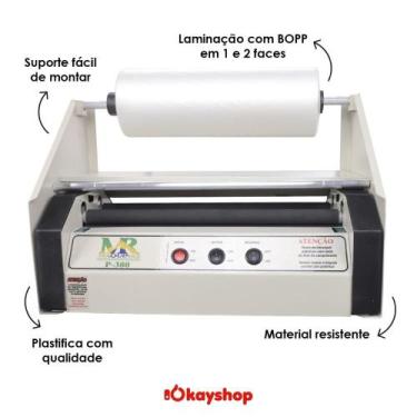 Imagem de Plastificadora P-380 Com Suporte Para Laminação 110V ou 220V Com 2 Bob