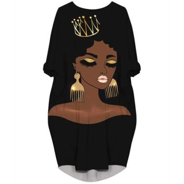 Imagem de Vestido feminino AZPSRT com estampa africana da Vogue Black Queen