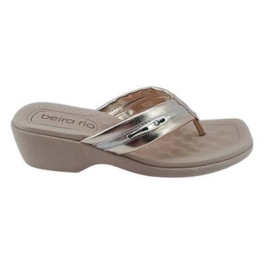 Imagem de Chinelo Ana Bela Feminino Beira Rio Dedo Conforto Leve Macio, 37, Ouro