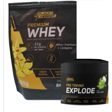 Imagem de KIT Whey Premium BLACK500g + EXPLODE 150G-THUNDER - BLACK-THUNDER, Bau