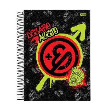 Imagem de Caderno Enaldinho Universitário Escolar 1 Matéria 80 Folhas, Preto-Bra