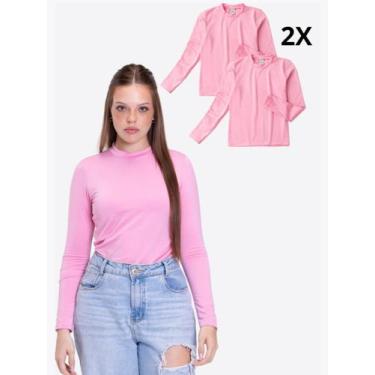 Imagem de Kit 2 Blusas Térmicas Adulto Rosa - Vida Costeira Oficial, G, Rosa
