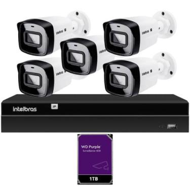 Imagem de Kit Nvr Intelbras Nvd 1408P HD 1Tb purple 5 Câmeras Ip Vipc