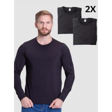 Imagem de Kit 2 Camisetas Térmicas Adulto Preto - Vida Costeira Oficial, GG, Pre