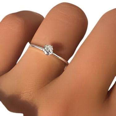 Imagem de Anel Solitário tradicional Prata 950 Garantia Eterna Bem Casados Alian