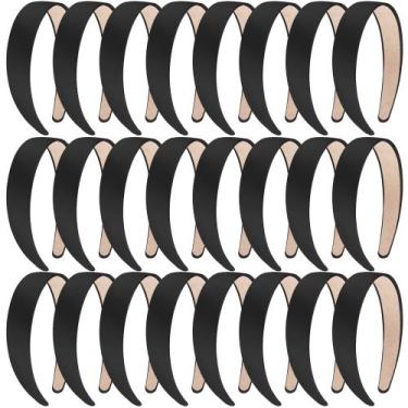 Imagem de Bandanas SIQUK Black Satin com 2,54 cm de largura, antiderrapantes (24