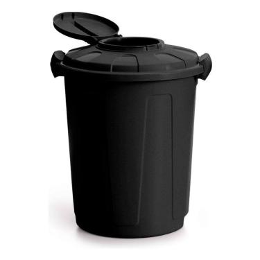Imagem de Lixeira Preta Cesto De Lixo Grande Cozinha 60 Litros Higiene