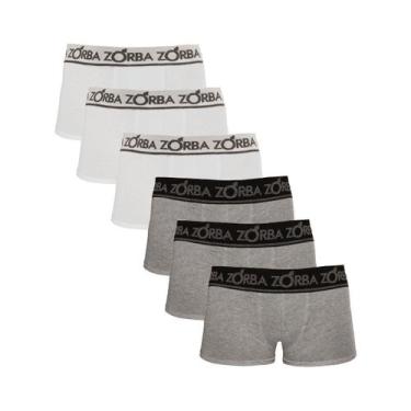 Imagem de Kit 6 Cuecas Zorba Boxer Plus 717 Branco/Mescla - GG, Branco, Mescla, 