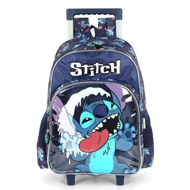 Imagem de Mochila de Rodinhas Luxcel Com Alça Stitch Crazy Azul Escuro