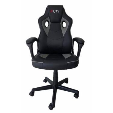 Imagem de Cadeira Gamer Fury STR Ajust de altura, Função Relax - Cinza