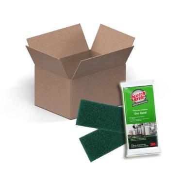 Imagem de Bucha Fibra Verde De Limpeza Geral Com 2 Kit 10 - Scotch Brite, Bucha 