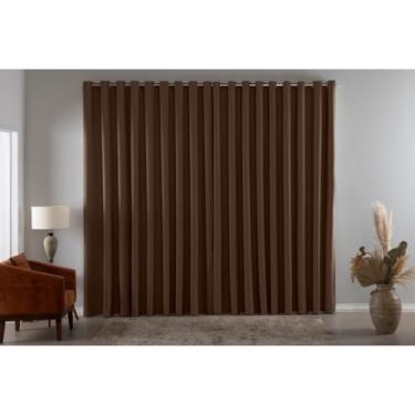 Imagem de Cortina Blackout em Tecido 4,00x2,70 com Ilhós Cromado para Sala e Quarto(TABACO,2,80 X 2,30)