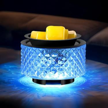 Imagem de JOYOLO Aquecedor de cera derretida, aquecedor elétrico de cera para cera perfumada, fundição de cera de vela multifuncional com aquecimento PTC e 7 luzes coloridas, queimador de óleo com fragrância de