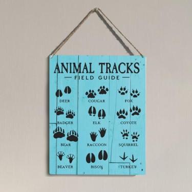 Imagem de Cabana rústica sala de aula parque nacional decoração de parede caça acampamento floresta quarto montanha parede arte decoração animal trilhos campo guia de parede presentes - azul 1