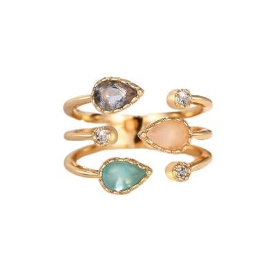 Imagem de Anéis de noivado de zircônia cúbica coloridos banhados a ouro, alianças de compromisso, festas noturnas, presentes de dia dos namorados, alianças de eternidade para mulheres