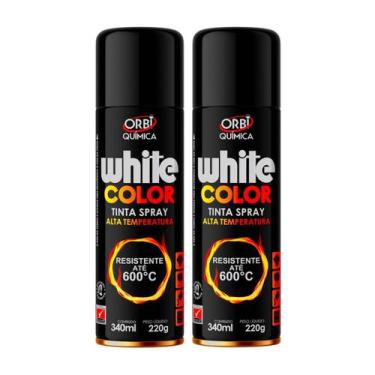 Imagem de Kit com 2 Tintas Spray Alta Temperatura para RodaEscapamentoMotorForno