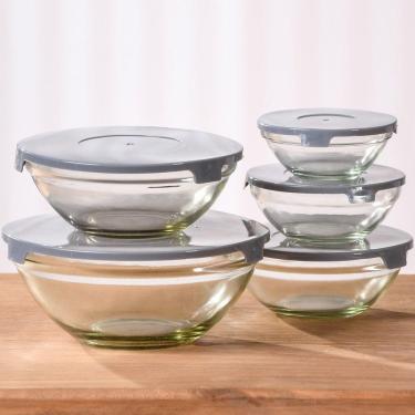 Imagem de Jogo Com 5 Potes De Vidro Guarda Mantimentos