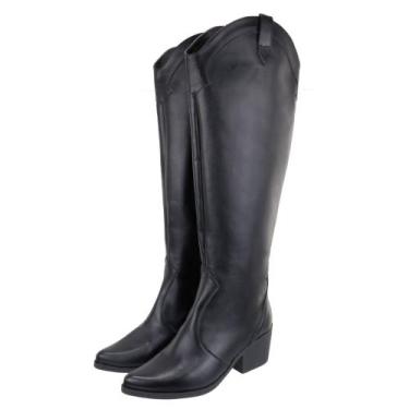 Imagem de Bota Texana Feminina Cano Longo Zíper Lateral Bota Country - FLOR DA P