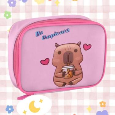 Imagem de Estojo Box Escolar Penal Capivara Capacidade Grande 2026 - Yepp, Rosa 
