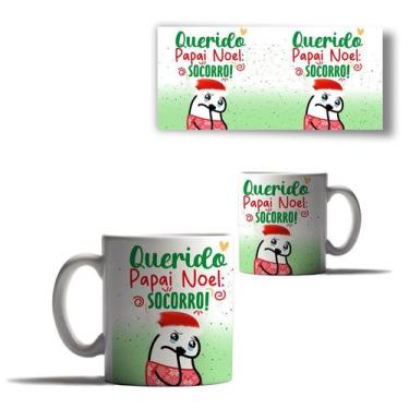 Imagem de Caneca Porcelana Natal Flork Papai Noel Socorro Humor Boneco - Enjoy S