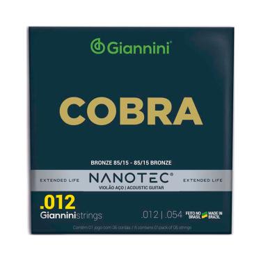 Imagem de Corda P/ Violão Aço Giannini Nanotec Cobra GEEFLKS PN 12/54 - EC0562