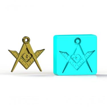 Imagem de Molde Silicone Símbolo Da Maçonaria (compasso E Esquadro) Maçom Tamanho 3 Cm
