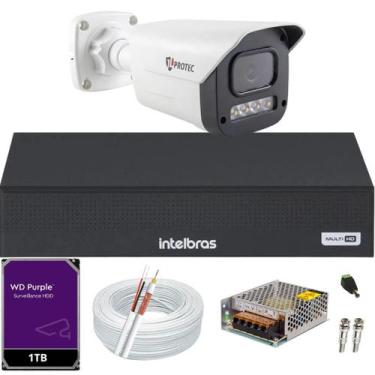 Imagem de Kit 1 Câmera 1080p Full Color C/Áudio Dvr Intelbras 4ch 1TB Purple