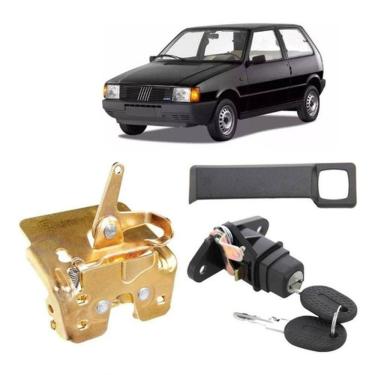 Imagem de Kit Fechadura Cilindro Maçaneta Porta Mala Fiat Uno 96 A 04 - Un / 2 [f103]