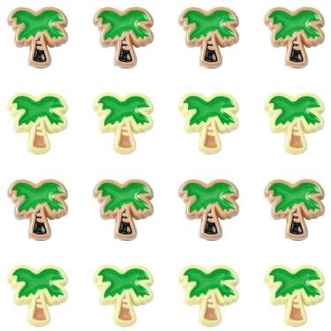 Imagem de UR URLIFEHALL 20 peças, 2 cores, contas de coqueiro esmaltadas acrílicas, mini contas de palmeira, para colar tropical, pulseira, brincos, fabricação de joias