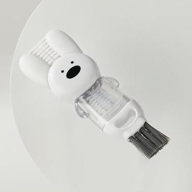 Imagem de Escova 3 em 1 Coelho, Multifuncional, Garrafa Isolada, Caneca, Anel de Borracha Groove, Escova de Limpeza (Branca)