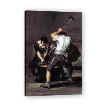 Imagem de Impressão em tela romântica espanhola The ForgeFrancisco De Goya - Obra-prima do influente pintor romântico 59,9 x 75 cm emoldurado