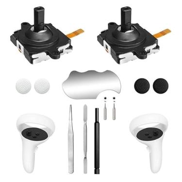 Imagem de AXZMSZX New 3rd Generation 4 Pack Joystick Replacement for Oculus Quest 2 Controller Analog ThumbStick Replacement for Meta Quest 2 Controller with Tools (Repair ToolKit 11 PCS)
