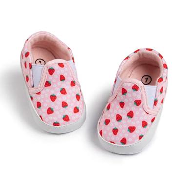 Imagem de Tênis infantil para meninos e meninas, sem cadarço, antiderrapante, para caminhada, A2/rosa morango, 12-18 Months Toddler