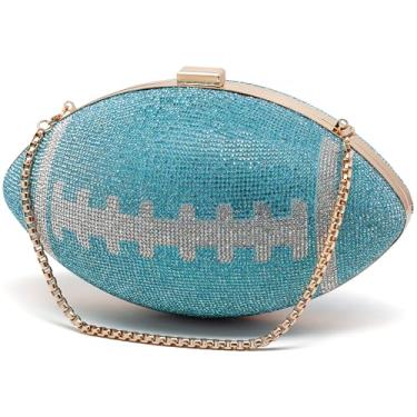 Imagem de Lyuxhetaokdiq Bolsa feminina com strass, bolsa de ombro, bolsa de futebol, 3 Azul