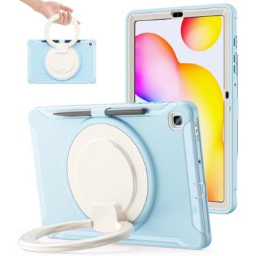 Imagem de BATYUE Capa para Samsung Galaxy Tab S6 Lite 10,4 polegadas 2024/2022/2020 (SM-P610/P613/P615/P619/P620/P625/P627), capa protetora robusta com suporte, para crianças, meninos, meninas, azul congelado